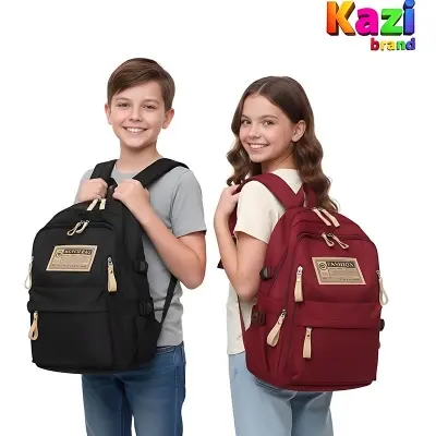 Picture of Trendy Large Capacity 18.5” Waterproof Nylon Backpack – School, College & Travel Bag for Kids & Adults | Laptop Bag Casual Preppy Style – Kazi Brand