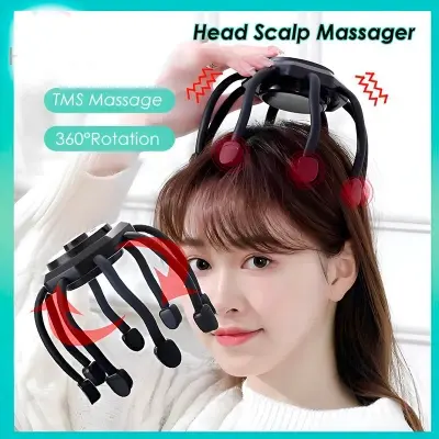 Picture of HEGRU Premium 3-Mode Electric Octopus Claw Head & Scalp Massager – Therapeutic Vibration for Stress Relief, Headache Relaxation & Better Sleep | Portable Rechargeable Head Spa Device for Men & Women