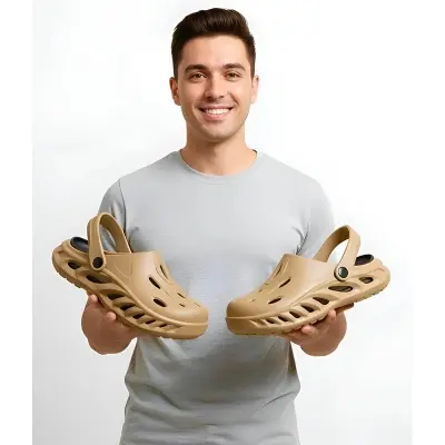 Picture of AirFlex Men’s Premium EVA Clogs Sandals – Black, Blue & Beige | Ultra-Light, Breathable & Comfortable Slip-On Footwear for Daily Use