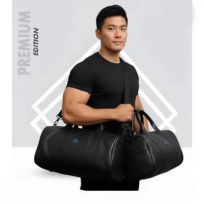 Picture of Trendy Black Gym Bag – Lightweight, Stylish & Perfect for Fitness Lovers | Travel-Friendly Sports Duffel with Smart Storage