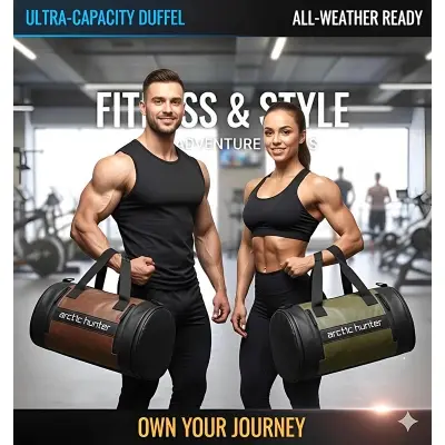 Picture of PREMIUM EDITION – Arctic Hunter Travel & Gym Bag – Unisex 4-in-1 Compact, Waterproof & Stylish Duffel for Men, Women & Boys | Small Size Sports, Fitness & Workout Bag