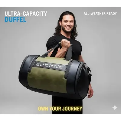 Picture of Next-Gen Premium Small Gym & Sports Duffel Bag – Unisex 4-in-1 Waterproof Travel, Fitness & Workout Bag | Compact, Stylish & Durable High-Quality Leather Gym Bag for Men, Women & Boys | Top Choice Sport & Gym Bag 2025