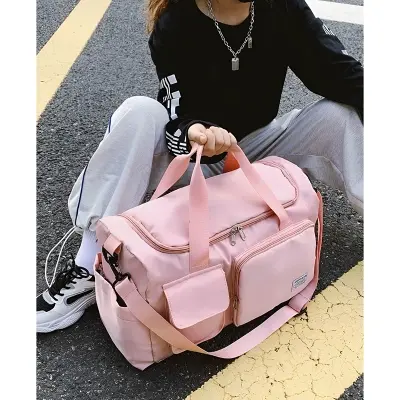 Picture of The Viral Pink Travel Duffel Bag: Premium Large Waterproof Weekend & Gym Bag with Dedicated Shoe Chamber (Also Available in Maroon)