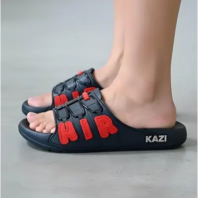 Picture of Men’s AIR Slides / AIR Sandals – Men’s AIR Print Slides / Sandals, Trendy AIR Design Slides / Slippers, Light Weight AIR Slides Slipper Sandals, Fashionable AIR Slides/Slipper, কালো AIR Slides (Kalo AIR Slides), Cheleder Slides/Slippers, AIR স্যান্ডেল / A