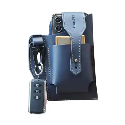 Picture of Trendy Men's PU Leather Tactical Belt Bag for Phone & Wallet | Multifunction Waterproof Crossbody Waist Holster