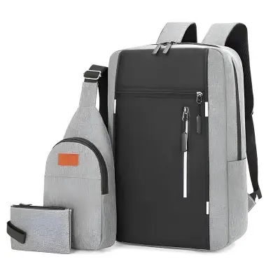 Picture of Cross-Border Premium 3-in-1 Laptop Backpack Set – USB Rechargeable Multifunction Business & Travel Bag for Men | Large Capacity, Waterproof, Stylish School & Computer Backpack