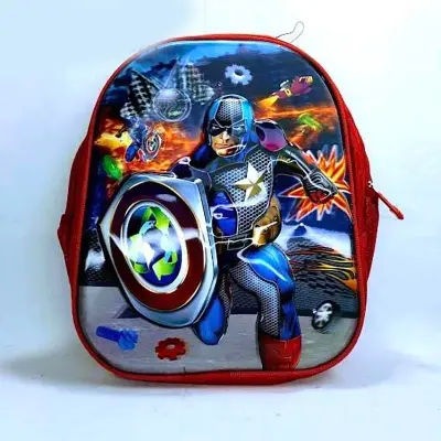 Picture of Premium Quality Captain America 3D Cartoon School Bag – Waterproof, Lightweight & Trendy Backpack for Nursery & KG Boys & Girls | Perfect Birthday Gift Idea