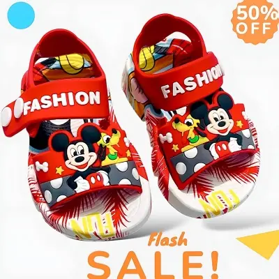 Picture of Cute Mickey Mouse Sandals for Children – Soft Rubber Sole, Non-Slip Toddler Walkers & Comfortable Summer Slides for Boys & Girls