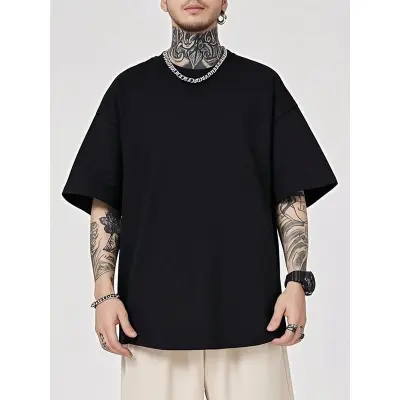 Picture of Men’s Black Oversized Drop Shoulder T-Shirt – Casual Stylish Cotton Tee