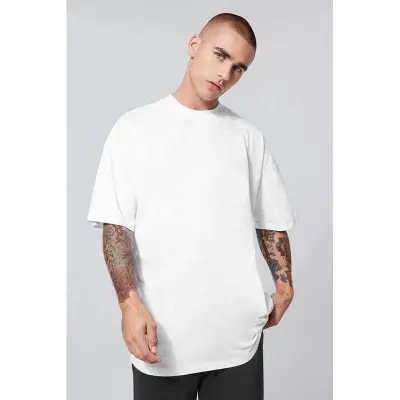 Picture of Men’s Premium White Drop Shoulder Oversized T-Shirt – Casual Stylish Cotton Tee