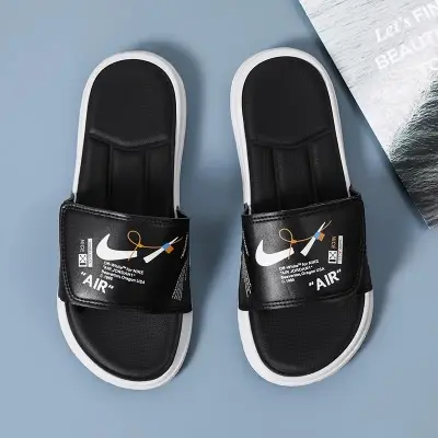 Picture of 2025 New Comfortable Balck & white Color  Solid Slides Slippers Sandal for Men