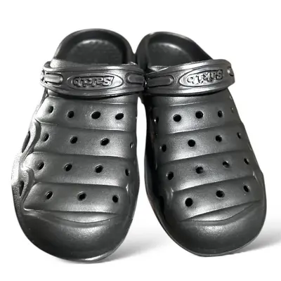 Picture of 2025 Mens New Comfortable Lightweight Eva Rubber Crocs Half Shoes Sandals Balck & Blue Colors