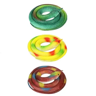 Picture of Colorful snake toy TPR material soft toy animal rubber snake toy