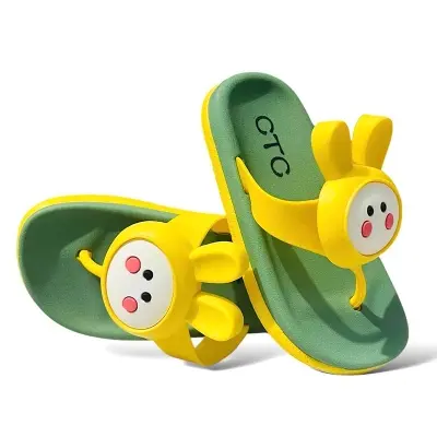 Picture of Children's Flip Flops Boy's & Girl's Summer New Cartoon Boy's Non-Slip Soft Bottom Indoor Bathroom Baby Beach Slippers - Orange & Gray, Pink