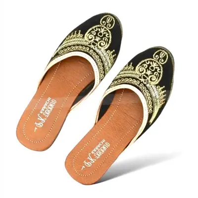 Picture of Girls embroidery flat half shoe exclusive new design