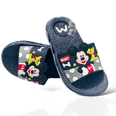 Picture of New Model Cartoon Micky-Mouse Design PVC Upper Sliders For Kids | Slides For children | Slippers for boys sandals for kids room | Slides Slipper for boys cute Boys Blue & Black EUR 24-35