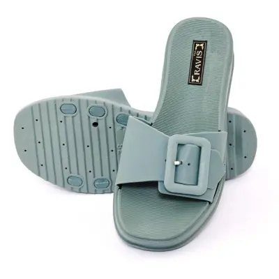 Picture of New Beautiful Sandal For woman Waterproof Rubber Slipper Flat Buckle Sliders Wedge Heels Sandals For Women Fashion Flip-Flops Shoes Women Slippers