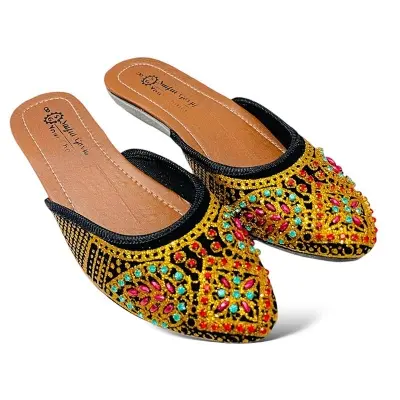 Picture of Girls stone covered nagra shoe stylish fashionable half shoe | Girls exclusive Eid collection nagra shoes EUR 36-40