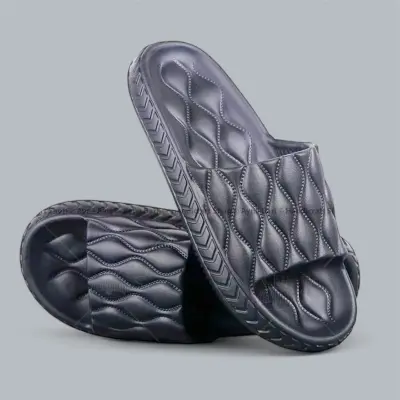 Picture of Premium Luxurious Wave Matte Black Slides – Lightweight Comfort Sandals