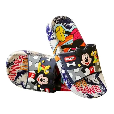 Picture of Slides for Child | Mickey- 009 | Shipper for boys sandal for kids room slipper summer Slipper 3D Printed | Boys & Girls Sliders With Supportive Strap For Toddler | Color Red, Black, Grey, For Kids Sandal