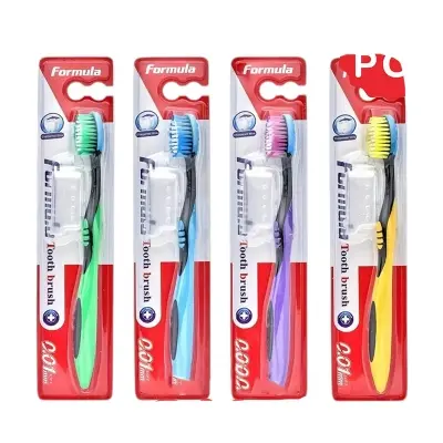 Picture of Premium 4pcs Toothbrush Set For Adults - Medium Firm Nylon Bristles, Wide Head Design For Efficient Cleaning, Color-Coded For Easy Identification