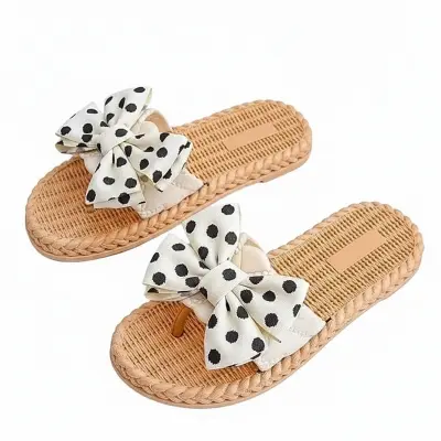 Picture of Indoor Slippers Women Home Shoes Lightweight Linen Girl's Slippers Lightweight Home Slippers