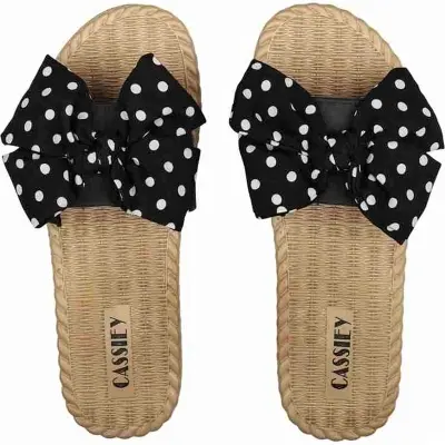 Picture of Eva Woman Slippers Solid Open Toe Flats Black, White, Green Woman slides