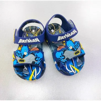 Picture of Children's Flip Flops Boys' New Batman Cartoon Boys ' Non-Slip Soft Bottom Indoor Bathroom Baby Beach Slippers  Black Blue & Light blue