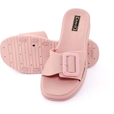 Picture of New Beautiful Sandal For woman Waterproof Rubber Slipper Flat Buckle Sliders Wedge Heels Sandals For Women Fashion Flip-Flops Shoes Women Slippers