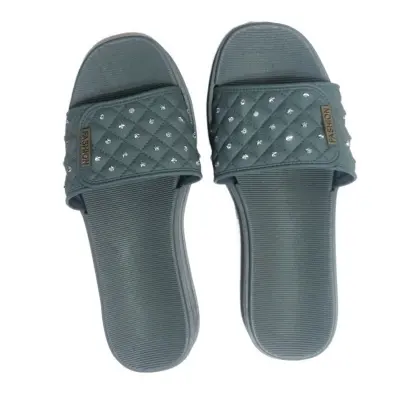 Picture of New Beautiful Sandal For woman  Waterproof Rubber Slipper Flat Buckle Sliders Wedge Heels Sandals For Women Fashion Flip-Flops Shoes Women Slippers Pink, Grey & brawon Eu 36-40