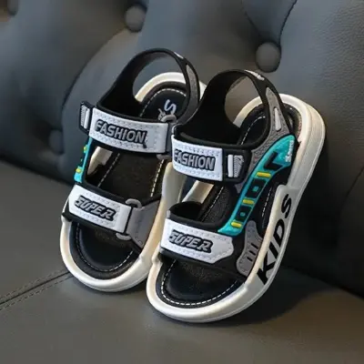 Picture of Kids Sports Casual Student Pvc Chinese Sandals Soft Non-slip Fashion Wild New Summer Children Beach Sandals For Boys And Girls Soft Toddler kids sandal Red Blue Black EUR 21-30