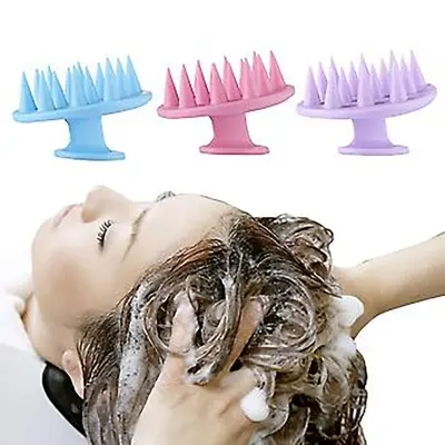 Picture of Silicone Hair Scalp Massage Brush Silicone Hair Care Massage Comb Bath Massage Brush Scalp Massager Hair Shower Brush Comb Care Tool