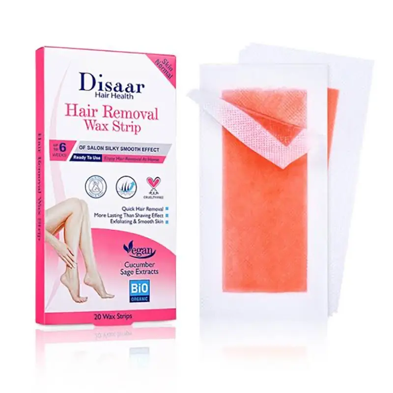 Picture of DISAAR BEAUTY Hair Removal Wax Strip Ready To Use At Home Armpit Leg Arm Bikini Area Natural Plant Extract Soothing Soft Skin 20PCS