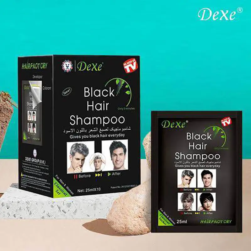 Picture of 10PCS DEXE Black Hair Dye Shampoo Permanent Instant 5-Min Hair Color Dye Natural