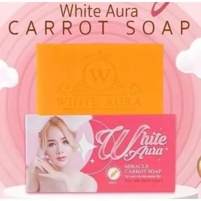 Picture of White Aura Miracle Carrot Soap Revealing Radiant Skin Dark Spots Skin White Clear 160g (Thailand)