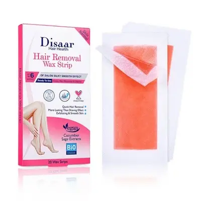Picture of DISAAR BEAUTY Hair Removal Wax Strip Ready To Use At Home Armpit Leg Arm Bikini Area Natural Plant Extract Soothing Soft Skin 20PCS