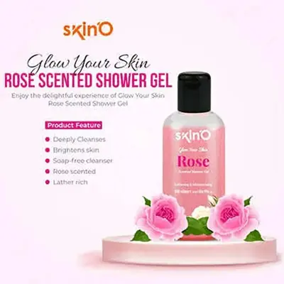 Picture of skinO Rose Scented Shower Gel - 220ml to all skin type