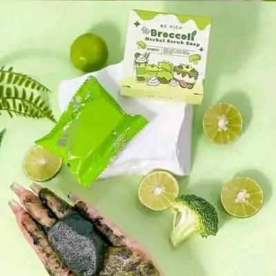 Picture of Broccoli Soap pure natural plant extract lemon cauliflower herbal scrub to brighten skin tone and lighten melanin soap