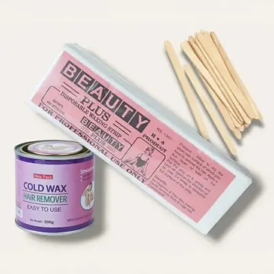 Picture of MUMTAZ HERBAL COLD WAX 200 ML + WAX PAPER 80 PICH + STICK 20 PICH