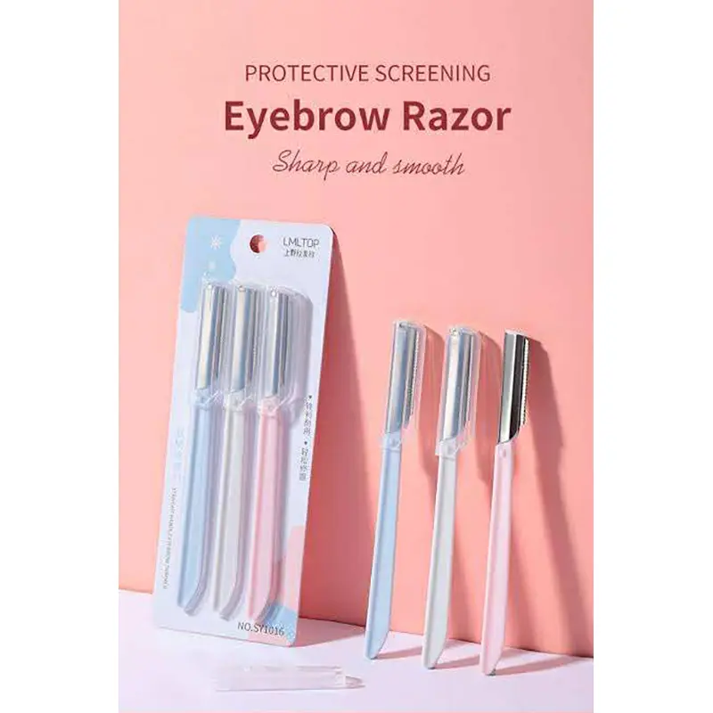 Picture of LMLTOP 3pcs Stainless Steel Eyebrow Razor Set High Quality Face Razors Eyebrow (Next lavel cosmic)