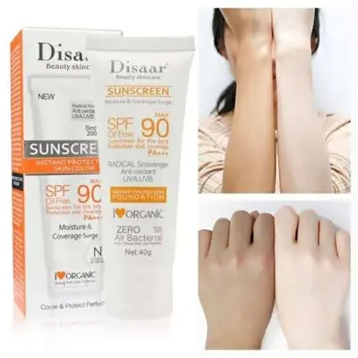 Picture of Disaar SPF90 Oil-Free Sunscreen Cream 40g | Instant Protection UVA UVB Foundation PA+++ (Next lavel cosmic)