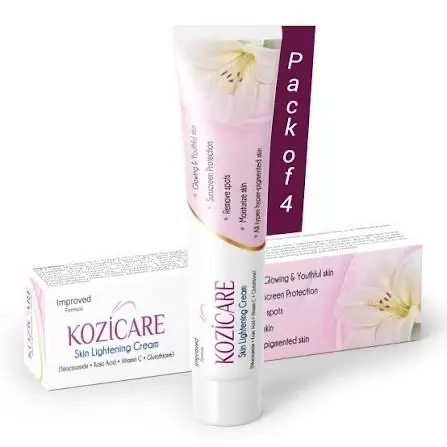 Picture of Kozicare Skin Lightening Non-Sticky Cream 15gm | Enriched with 3% Kojic Acid, 1% Alpha Arbutin, 1% Glutathione, 2% Niacinamide, 2% Vitamin C | Best for Melasma, Pigmentation, Dark/Age Spots, Uneven Skin Shade