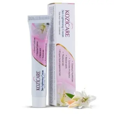 Picture of Kozicare Skin Lightening Non-Sticky Cream 15gm | Enriched with 3% Kojic Acid, 1% Alpha Arbutin, 1% Glutathione, 2% Niacinamide, 2% Vitamin C | Best for Melasma, Pigmentation, Dark/Age Spots, Uneven Skin Shade