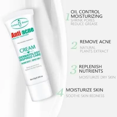 Picture of AICHUN BEAUTY Anti-Acne Cream Treats Pimple Clogged Pores Oil Control Reduces Acne Scars Shrinks Pores 20g / 0.68fl.oz