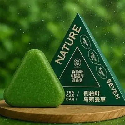 Picture of Seven Nature Green Soap Shampoo Bar – Reduces Hair Fall & Strengthens Hair