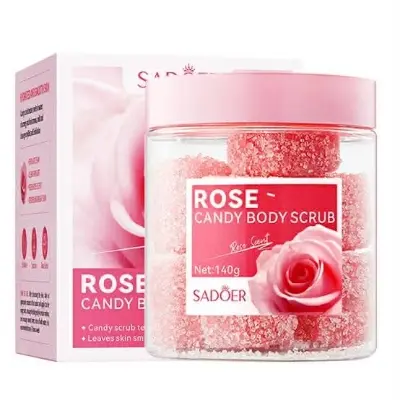 Picture of SADOER Rose Candy Body Scrub Rose Scent texture Exfoliates Skin smooth and refreshed 140gm