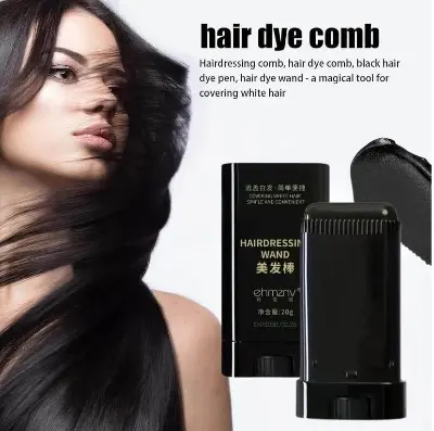 Picture of Hair Color Stick for White Hair Coverage | Natural Black Hairdressing Wand | Waterproof and Sweat-Proof Hair Dye Comb for Gray Hair Coverage (20 Gram