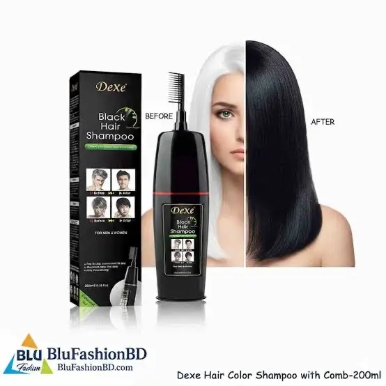 Picture of Dexe Black Hair Shampoo Hair Color for Gray Hair Coverage only 5 Minutes Maintain Hair Color a Months for Men and Women Apstour Hair Color Shampoo for Gray Hair – Magic Hair Dye Shampoo – Colors Hair in Minutes–Long Lasting–200 Ml–3-In-1 Hair Color–Ammon