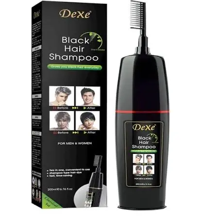 Picture of Dexe Black Hair Shampoo Hair Color for Gray Hair Coverage only 5 Minutes Maintain Hair Color a Months for Men and Women Apstour Hair Color Shampoo for Gray Hair – Magic Hair Dye Shampoo – Colors Hair in Minutes–Long Lasting–200 Ml–3-In-1 Hair Color–Ammon