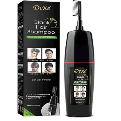 Picture of Dexe Black Hair Shampoo Hair Color for Gray Hair Coverage only 5 Minutes Maintain Hair Color a Months for Men and Women Apstour Hair Color Shampoo for Gray Hair – Magic Hair Dye Shampoo – Colors Hair in Minutes–Long Lasting–200 Ml–3-In-1 Hair Color–Ammon